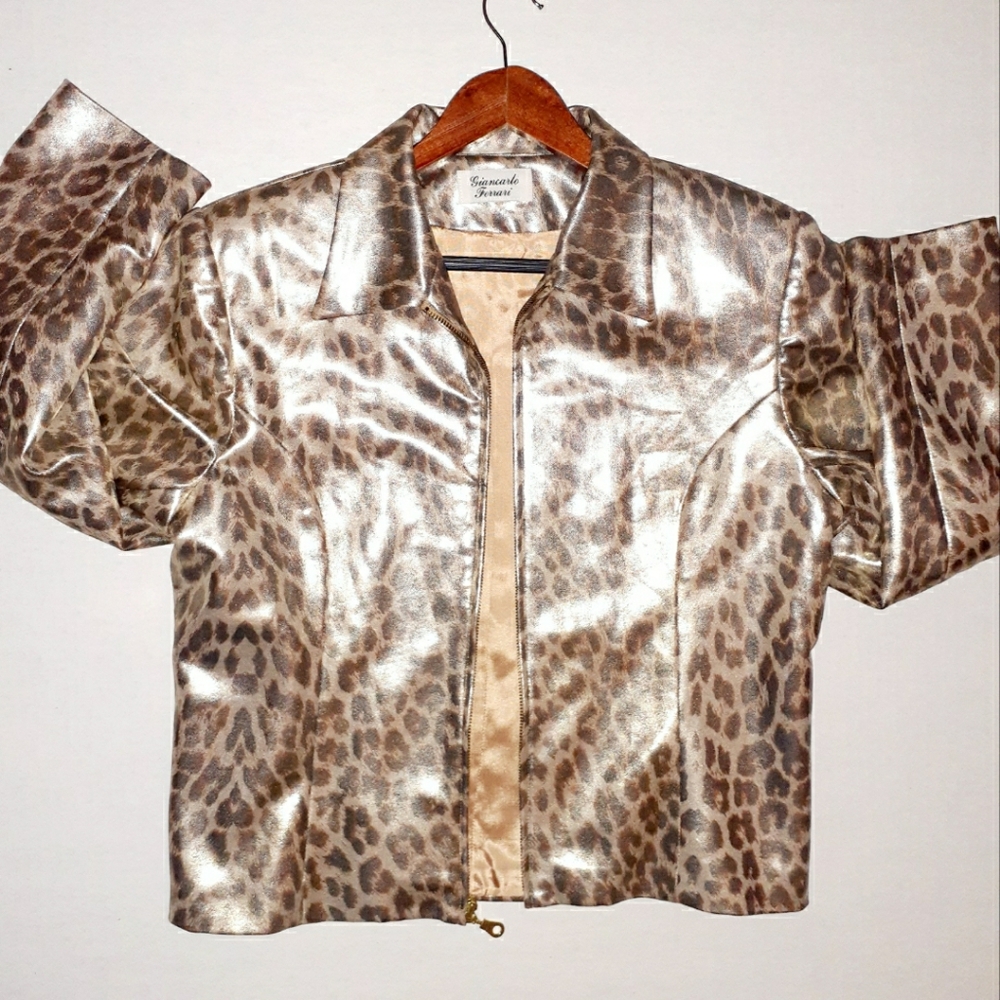 Giancarlo Ferrari Leopard Print Blazer Jacket - Picture 9 of 16